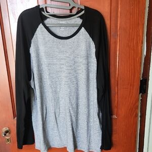 Black and Gray Long Sleeve Raglan Shirt
